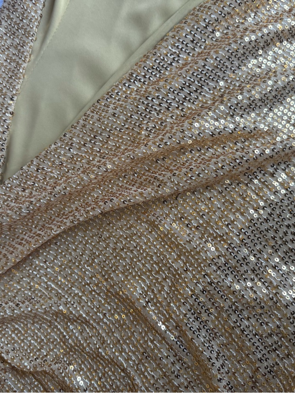 Strapless Sequin Evening Dress in Champagne